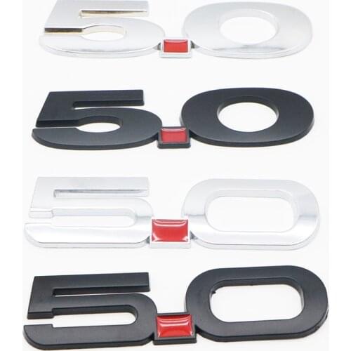 2X Car Sticker 5.0 Emblem Rear Trunk Badge Metal Decal For Ford GT 500 Cobra Mondeo Fiesta Land Rover SUV Car Styling