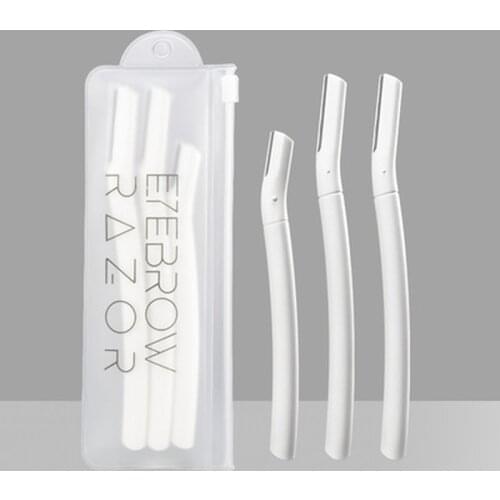 3Pcs Eyebrow Trimmer Portable Eyebrow Razor Shaver Eye Brow Shaper Face Razor Facial Hair Remover for Women Beauty Makeup Tools