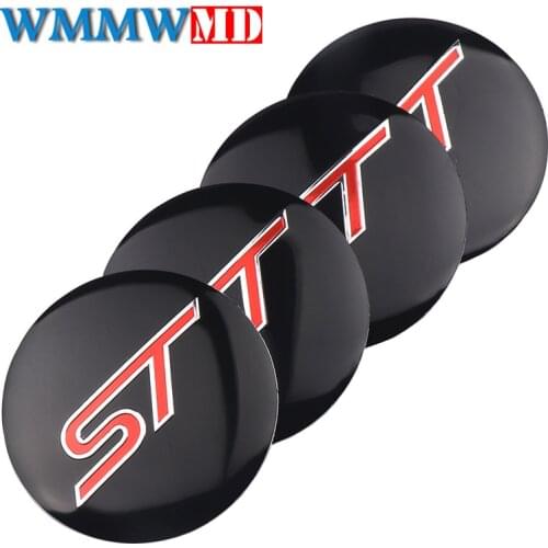 4pcs 56.5mm ST logo Stickers Auto Car Wheel Center Hub Caps sticker For Ford Focus 2 Focus 3 FIESTA Kuga FUSION ESCAPE EDGE