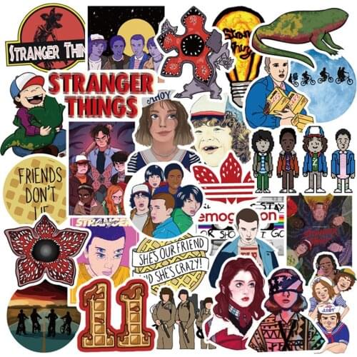 50PCS TV Show Stranger Things Waterproof Stationery PVC Stickers DIY Luggage Laptop Graffiti Skateboard Children Sticker Toy
