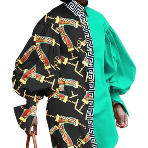 African Shirt Dresses For Women Dashiki New Style 2021 Spring Autumn Dress Africa Clothes Fashion Africaine Femme Long Blouse