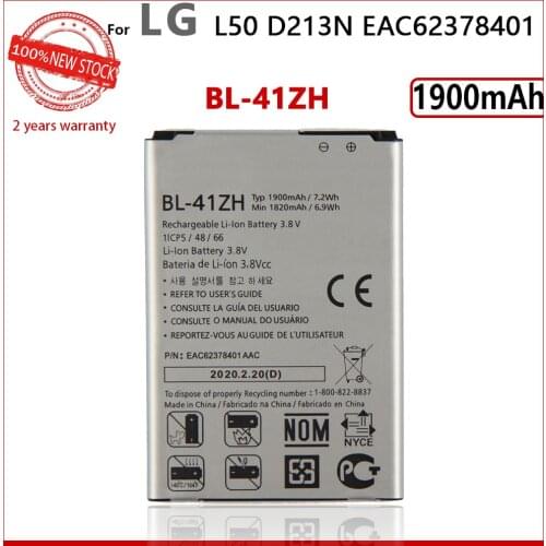 100% Original 1900mAh BL-41ZH Battery For LG Leon H324 L50 C40 H340 H343 Risio H345 MS345 D213N LS665 D290 D295 TRIBUTE 2