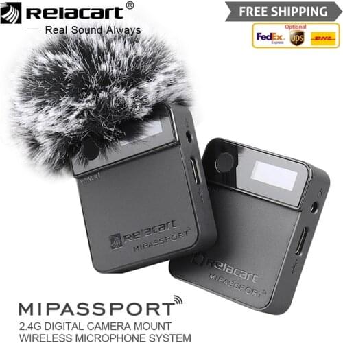 Relacart Mi1/Mi2 Wireless Lavalier Microphone System Receiver for Smartphone DSLR Camera Interview Vlog Mic Noise Reduction