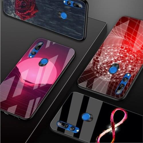 Infinity on red Tempered Glass Phone Case For Huawei honor 8X 9 10i 20i 20Lite 20Pro 30 Pro Cover Shell