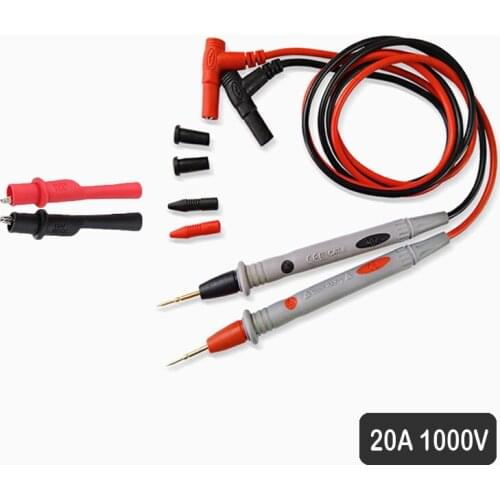 Digital Multimeter 20A 1000V Silica Gel Probe Test Leads Pin Needle Super Tip Multi Meter Tester Lead Probe Wire Pen Cable