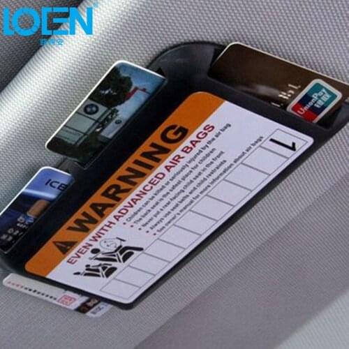 LOEN Car Card Holder Sun Visor Storage Holder Stowing Tidying Sunshade Plate Auto Cards Slot Accessories Parking Card