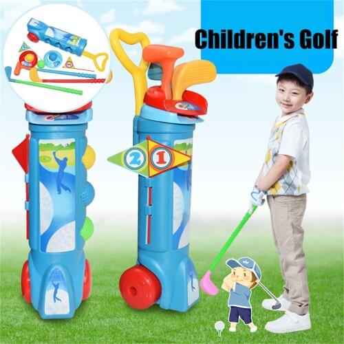 Children Kids Golf Toy Toddlers Mini Golf Clubs Flags Practice Balls Sports Indoor Outdoor Funny Ball Toys Game Ball Set Gifts
