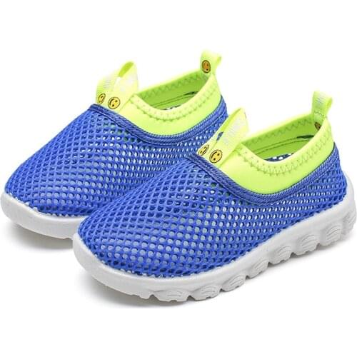 Children Summer Shoes Kids Sandals Candy Color Boys Girls Half Sandals Air Mesh Breathable Soft Light Beach Shoes 21-38 Casual