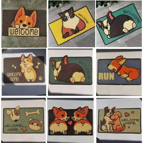 Welcome Home Dogs Doormat Your Pets House Doormat Decor Print Carpet Non-Slip Cat Doormat Material Of Pvc for Bedroom Porch