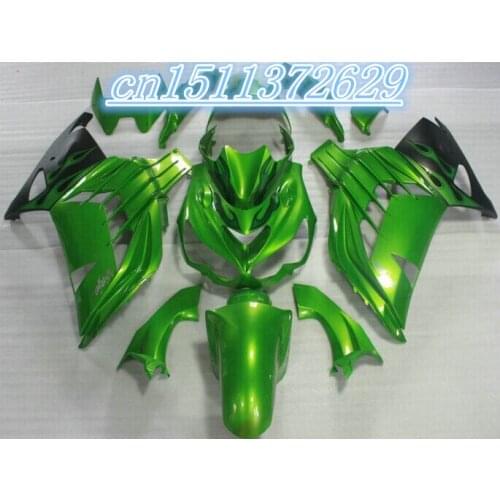Dor-KAWASAKI NINJA ZX14R 12-13 ZX-14R Green black 12 13 ZX14 R ZX 14R 2012 2013 ZX 14 R Fairing Stock green D injection