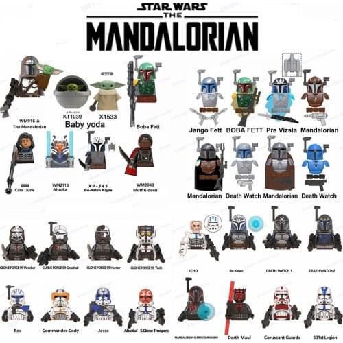 Mandalorians Building Blocks Baby Yodas Bricks Boba Fett Obi-wan Ahsoka Star Stormtroopers Luke Skywalker Wars Action Figure Toy