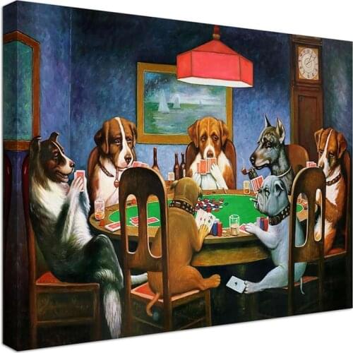 Hot Sale Dogs Playing Poker Funny Style Posters And Prints Canvas Painting Pictures On The Wall Abstract Decorative Home Decor