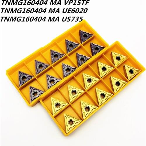 10Pcs Carbide tool TNMG160404 MA UE6020/VP15TF/US735 lathe tool turning tools CNC product metal milling cutter special tool