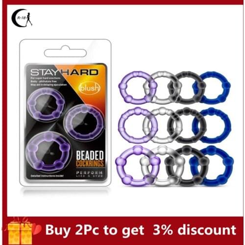 3pcs Mens Couple Time-Delay Collar Silicone Cock Ring Sun Fine Erection Ring Sex Toys For Adult Products Ejaculation Cockring