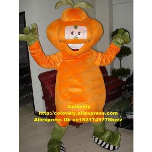 Pumpkin Cushaw Squash Calabaza Cuaurbit Mascot Costume Adult Cartoon Character Welcoming Banque Sports Meeting zz7374