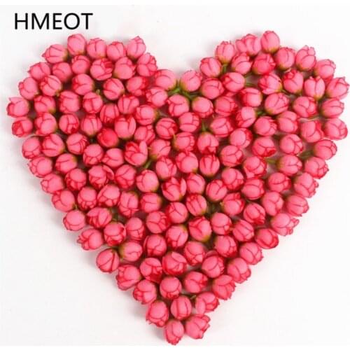 Mini Rose Buds 100pc Artificial Flower Head DIY Corsage Head Ring Wreath Garland Wrist Flower Decor Wedding Flower Wall Supplies