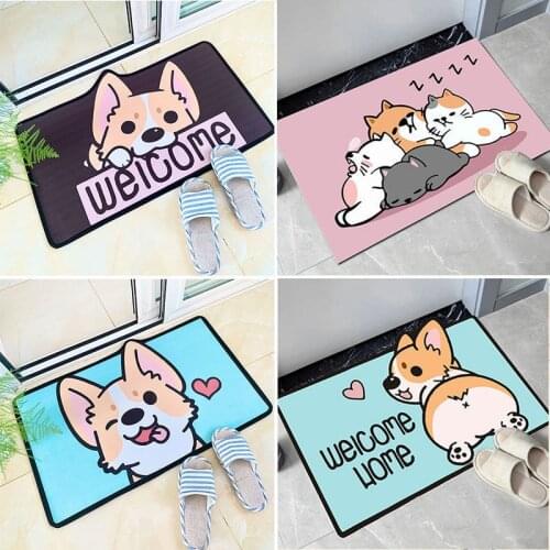 Cartoon Animal Welcome Door Mat Non-slip Carpet Soft Mat Cute Home Bathroom Bedroom Balcony Doorway Hallway Absorbent Doormat