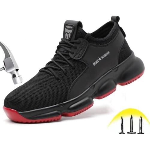 Mens Steel Toe Cap Safety Shoes Mesh Breathable Waterproof Lightweight Indestructible Puncture Proof Construction Work Boots