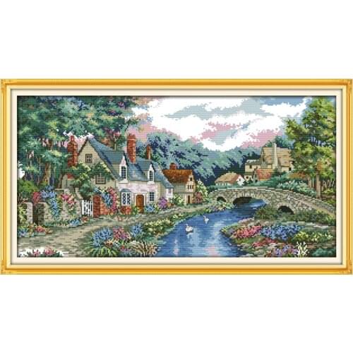 Oneroom The Peaceful Countryside Counted Cross Stitch scenery Cross Stitch 11CT 14CT Cross Stitch Kits Embroidery
