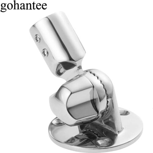 Kayak Boats Stainless Steel Antenna Base Fits All Marine 22mm 7/8" Adjustable Swiveling Ratchet Antennas Deck Base Mount Holder