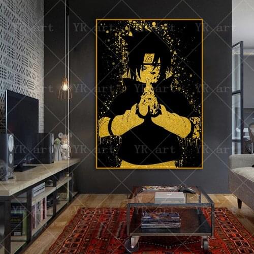 BANDAI Naruto Dragon Ball Japanese Anime Poster Print Sasuke Wall Art Canvas Painting Modern Room Home Decoration Mural Picture
