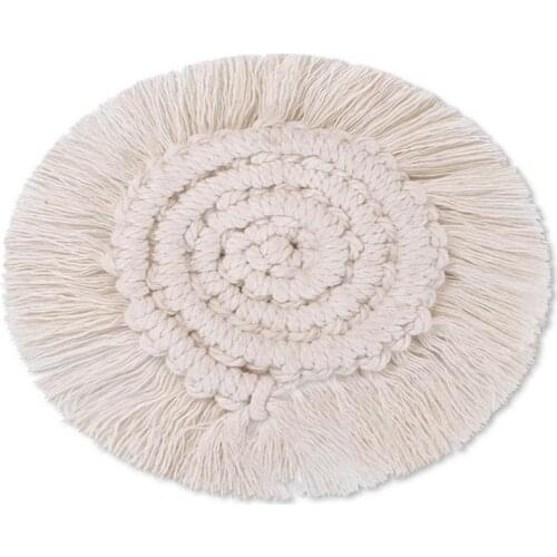 Macrame Cup Pad Boho Coasters Insulated Woven Table Mat Cotton Braid Insulation Mats For Kitchen Home Decor