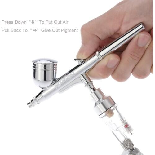 KKmoon Professional Gravity Feed Dual Action Airbrush Air Compressor for Art Painting Makeup Craft Cake Spray Model Air Brush