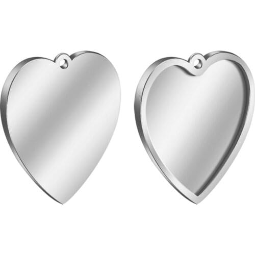 5pcs Blank Heart Brazel Pendant 25x25mm Heart Tray Base Findings inner size 23x23mm stainless steel Brazel