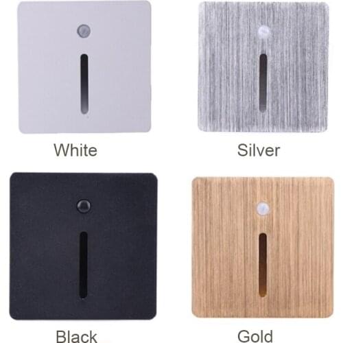 3W Wall Light LED Stair Light PIR Sensor Recessed Steps Lights Ladder Stairway Night light Corridor Corner Smart Lamp Aluminum