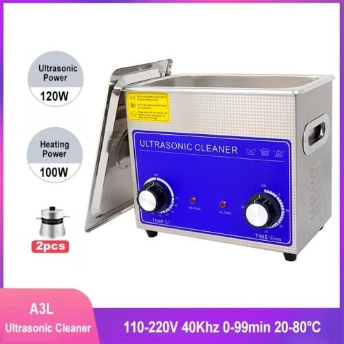 3L 120W Ultrasonic Cleaner With Timer Heater Stainless Steel Baskets For Jewelry Glasses Tooth Cleaning Machine