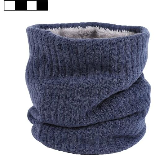 Unisex Knitted Warm Scarf Winter Autumn Ring Women Bandana Solid Scarf Fleece Men Headband Neck Scarf Shawl