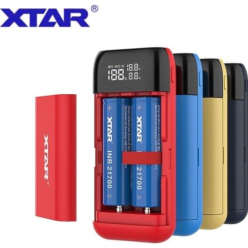XTAR Power Bank LCD USB Charger QC3.0 Type-C INPUT PB2S For 18700 20700 21700 18650 Battery / ONLY PB2 Battery Charger FOR 18650