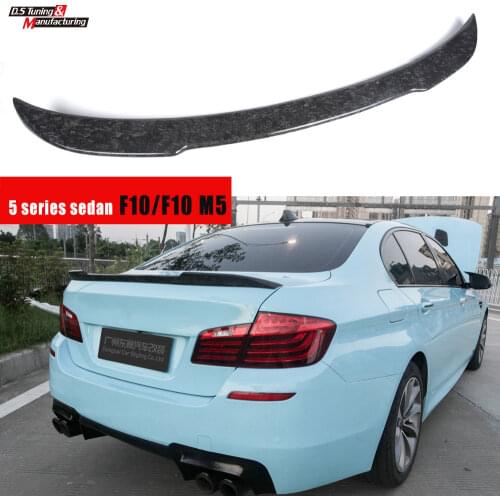 A High Glossy UV-Cut Forged Carbon Rear Deck Spoiler For Your Executive BMW 5 Series F10 & M5 (2010 - 2016) W/ Perfect Fitment