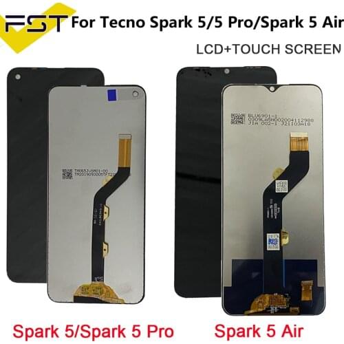 Original Tested LCD For TECNO SPARK 5 AIR KD6 LCD Display + Touch Screen Digiziter Assembly Sensor LCD SPARK 4 AIR KC6 KC1
