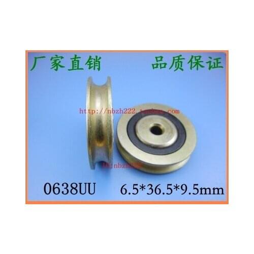 10pcs/lot 0638UU 6mm U Groove Guide Pulley Sealed Rail Ball Bearing 6.5*36.5*9.5 mm U Groove steel roller wheels bearings