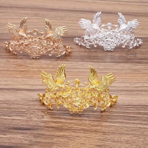 2 PCS 51*95mm Vintage Metal Alloy Gold Silver Color Crane Connectors Charm DIY Accessories For Jewelry Making