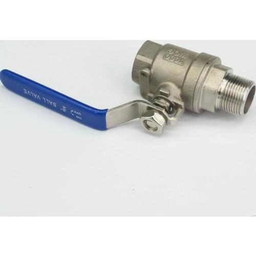 3/4" BSP Female to Male 304 Stainless Steel 2-Piece Type Ball Valve Full Port Water Steam 2.5Mpa