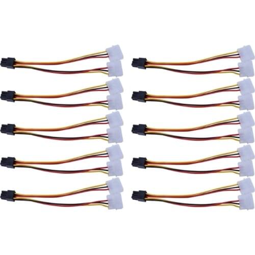 Promotion 10PCS Molex 4 Pin to PCI-E PCI Expess 6 Pin Power Converter Adapter Cable Connector Power Supply