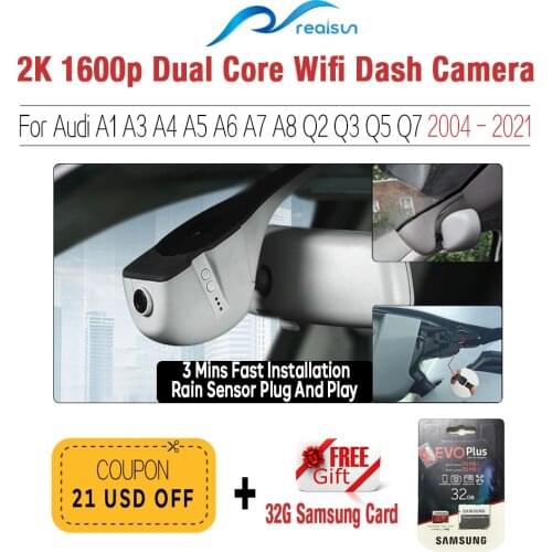 Realsun 1600P Car DVR Dual Core Novatek 96675 Wifi Dash Camera Video Recorder For Audi Car A1 A3 A4 A5 A6 Q2 Q3 Q5 Q7