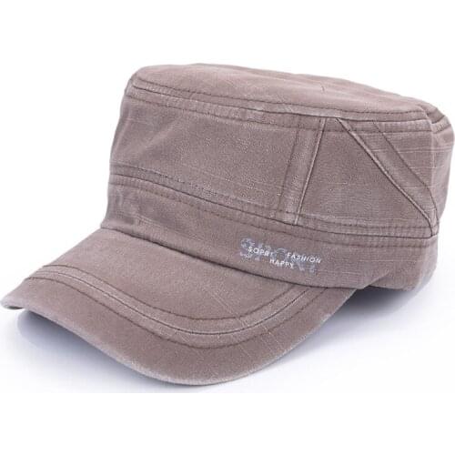 Military Style Baseball Cap Flat Top Dad Cap Adjustable Outdoor Sun Hat for Running Workouts and Outdoor Activities