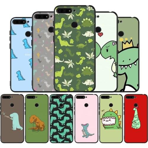 Cartoon dinosaur Soft Silicone black Phone Case For Huawei Honor 8 8X 9 10 20 30 Pro 10 20 lite Mate 10 20 30 PRO 20 lite