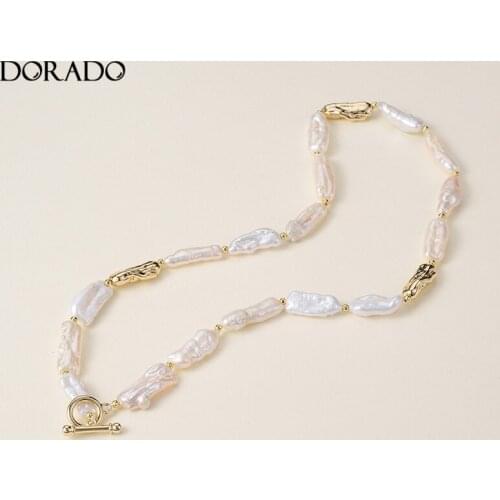 Dorado 2021 New Arrival Fashion Luxury Natural Freshwater Pearl Pendant Necklace For Women Bohemia Baroque Jewelry Favorite Gift