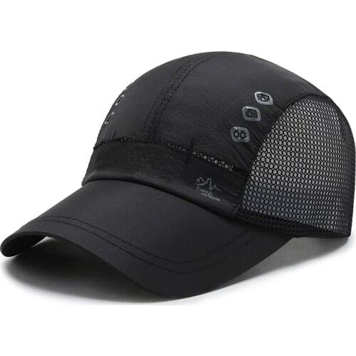 Breathable Quick Dry Mesh Baseball Cap with Buttons Unisex Summer Baseball Hat Sun Cap Lightweight Thin Cooling Sports Caps