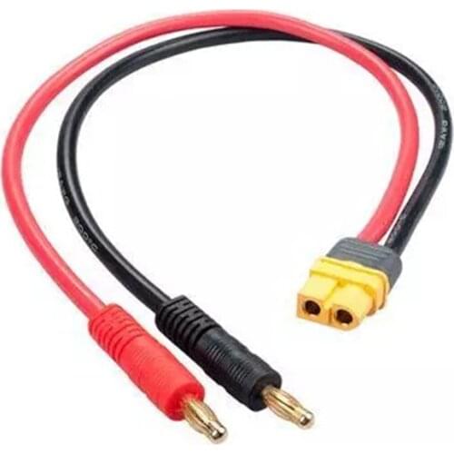 Amass XT60 FEMALE TO 4.0MM BANANA PLUG 14AWG CABLE 30cm for Rc Battery Charger