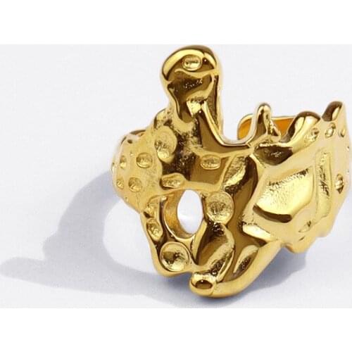 IOY IRENE Metal Creative Irregular Index Finger Rings For Women Vintage Opening Resizable Lovers Ring Jewelry 2021