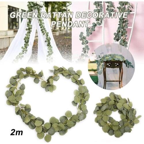 200cm Greenery Eucalyptus Leaves Silk Artificial Vine Garland Wedding Decor Fake Hanging Party Table Arch Decor 3