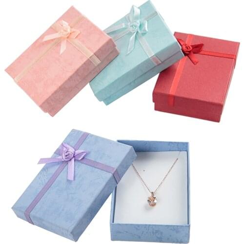 Jewelry Sets Box 8X11X2.5cm Ring Earring Necklace Display Large Carton Present Suqare Gift Boxes Case