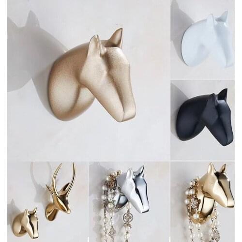 Creative animal wall cloth hook Hanger deer horse goat elephant decorative bathroom housekeeper