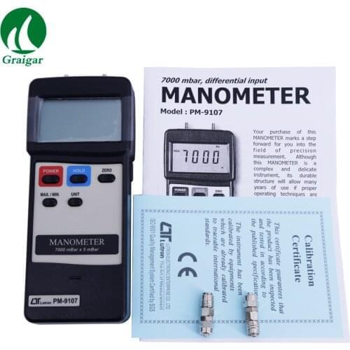 LUTRON PM-9107 Digital Manometer Measuring Range: PM-9107: to 0~7000 mbar (mbar)