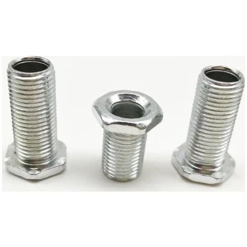 M10 Steel hollow screw pitch 1.0 hex head Lamp light rod connector screw nut hanging ceiling light connector wire grommet hole